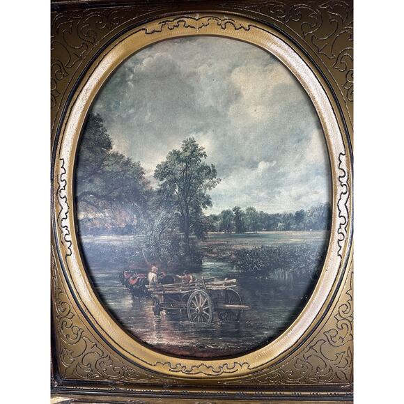 Magnificent Harvest Scene Original Landscape Scene Oil/Board By Hubert Framed! - Picture 13 of 13